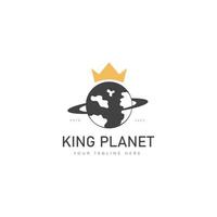 King planet logo design icon illustration vector