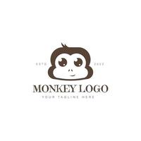 ilustración de icono de diseño de logotipo de mono pequeño de cara linda vector