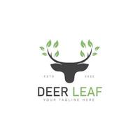 Deer with leaf logo design icon illustration vector