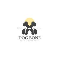 Dog with bone logo design icon illustration