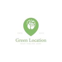 Green location logo design icon illustration vector