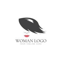 ilustración de icono de diseño de logotipo de cara de mujer vector