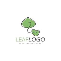 Lines abstract leaf plant logo design illustration icon vector