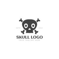 tibias cruzadas de hipster con ilustración de icono de diseño de logotipo de calavera vector