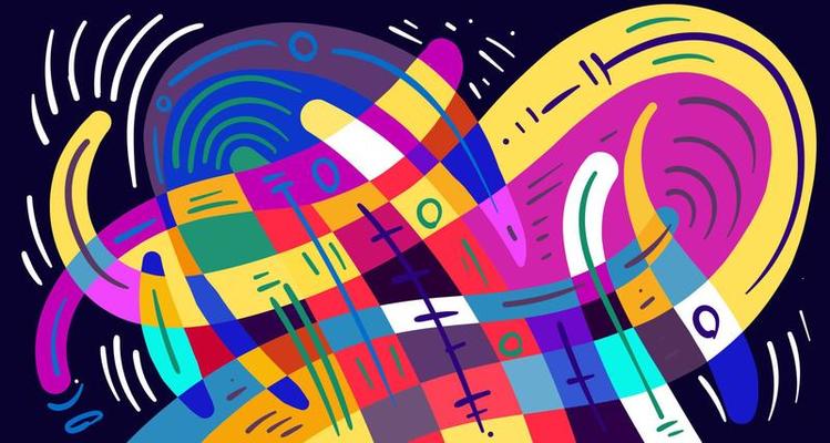 Abstract liquid shape. Fluid geometric design. Isolated gradient waves with geometric lines, dots, batik Indonesia pattern. Vector illustration