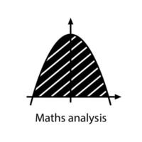 icono de glifo del sistema de coordenadas. analisis matematico área de parábola. álgebra. sistema de ejes símbolo de la silueta. espacio negativo. ilustración vectorial aislada vector