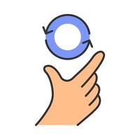 Touchscreen gesture color icon. Pinch and pan, rotate, zoom gesturing. Human hand and fingers. Using sensory devices. Isolated vector illustration