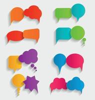 Flat Speech Bubbles with Long Shadows  Vector Illustration