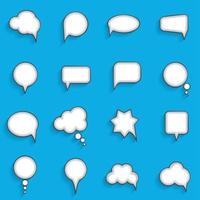 Flat Speech Bubbles with Long Shadows  Vector Illustration