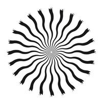 Black and White Abstract Psychedelic Art Background. Vector Illustration.