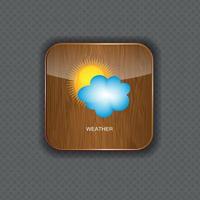 Weather wood application icons vector