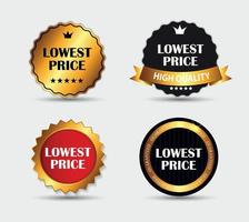 Lowest Price Label Set Vector Illustration