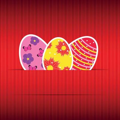 Paper card with easter eggs vector illustration