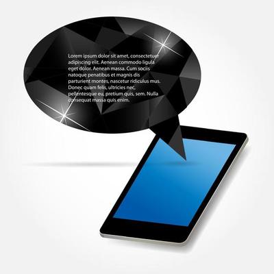 Mobile phone with speech bubble vector illustration