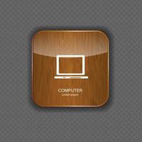 Computer wood application icons vector