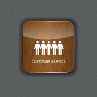 Customer service wood application icons vector