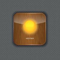 Weather wood application icons vector