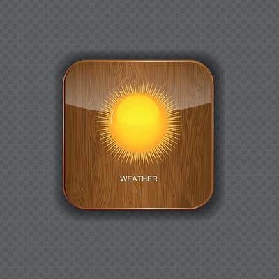 Weather wood application icons