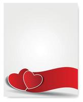 Happy Valentines Day card with heart. Vector illustration