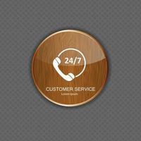 Customer service wood application icons vector