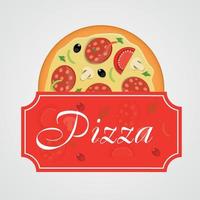 Ilustración de vector de plantilla de menú de pizza