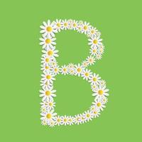 Flora Daisy Design Alphabet Vector Illustartion