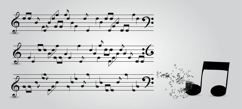 musical notes abstract background. Vector Illustration