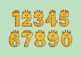 Cute yellow giraffe collection with numbering for birthday party, kid education, ornament, element, etc