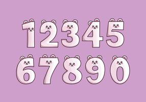 Cute polar bear collection with numbering for birthday party, kid education, ornament, element, etc vector