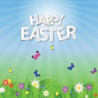 Happy Easter Spring Background Vector Illustration