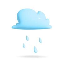 Vector 3d cloud with rain illustration