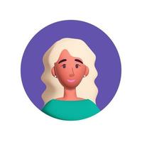 3d vector diversity blonde Young woman avatar icon design