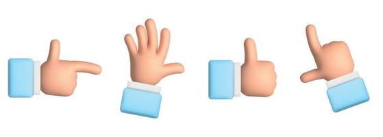 Vector 3d hand gesture set design