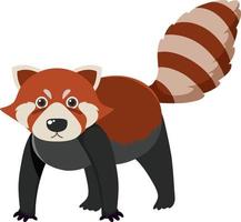 Cute red raccoon in flat cartoon style vector