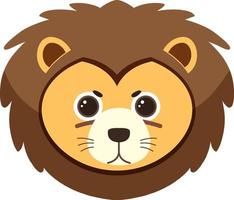 Lion head in flat style vector