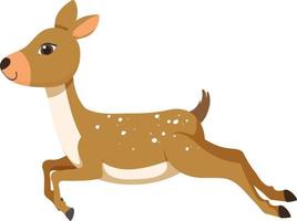 Cute deer in flat cartoon style vector