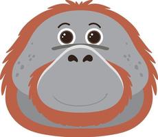 cabeza de orangután en estilo plano vector