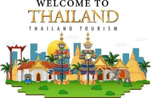Bangkok Thailand Landmark Logo Banner vector