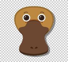 Cute platypus head in flat cartoon style vector