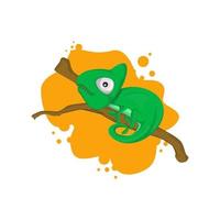 Cute chameleon cartoon vector