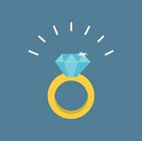 concepto de joyería de ilustración de anillo de diamante vector