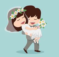 Man hold women on hand Couple wedding vector