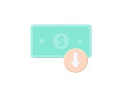 z maqueta descarga bgrealistic, ilustraciones de diseño de iconos 3d de dinero. concepto de diseño vectorial de renderizado 3d vector