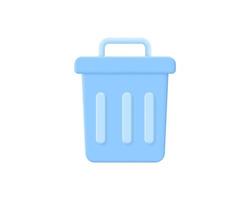 Realistic trash bin 3d icon design illustrations. 3d render vector design concept