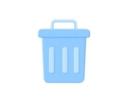 Realistic trash bin 3d icon design illustrations. 3d render vector design concept