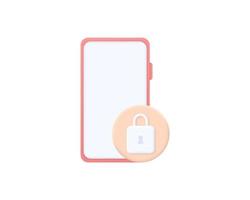 Realistic smartphone, locked 3d icon design illustrations. 3d render vector design concept