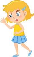 Cute girl with short hair cartoon character vector