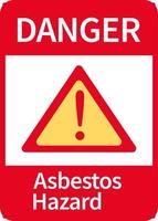 Danger asbestos hazard warning sign vector