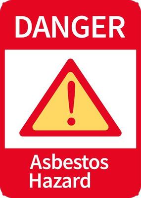 Danger asbestos hazard warning sign