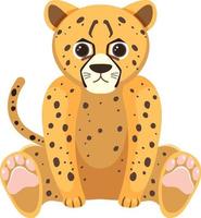 Cute cheetah in flat style vector